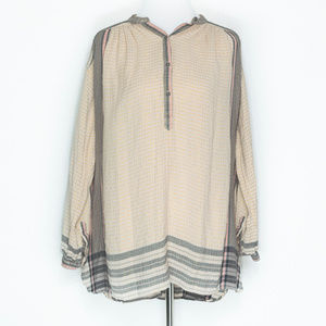 Free People Pink Plaid Tunic Top